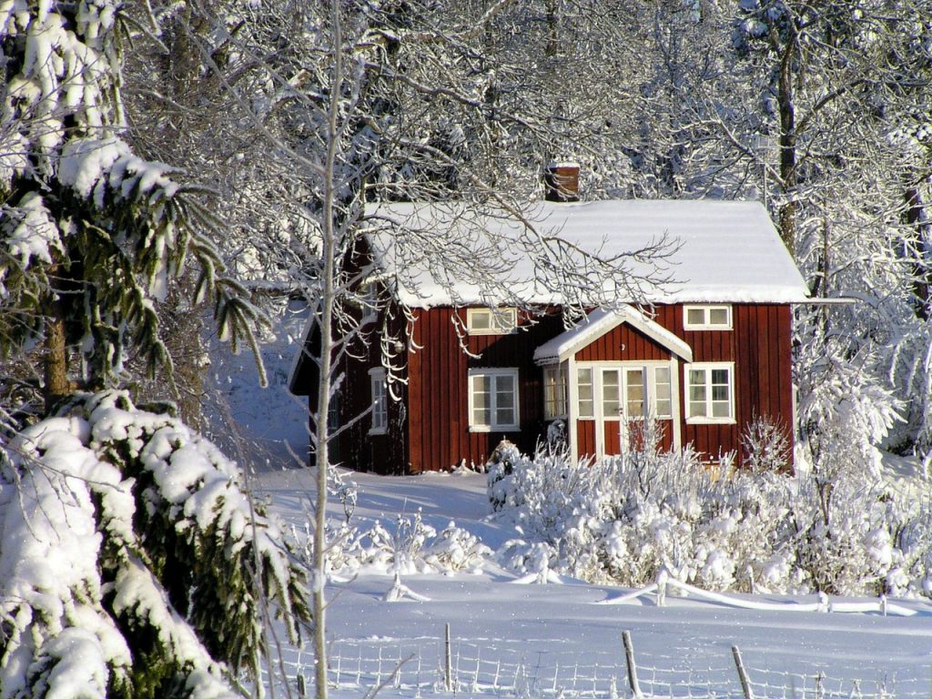 house, cottage, winter